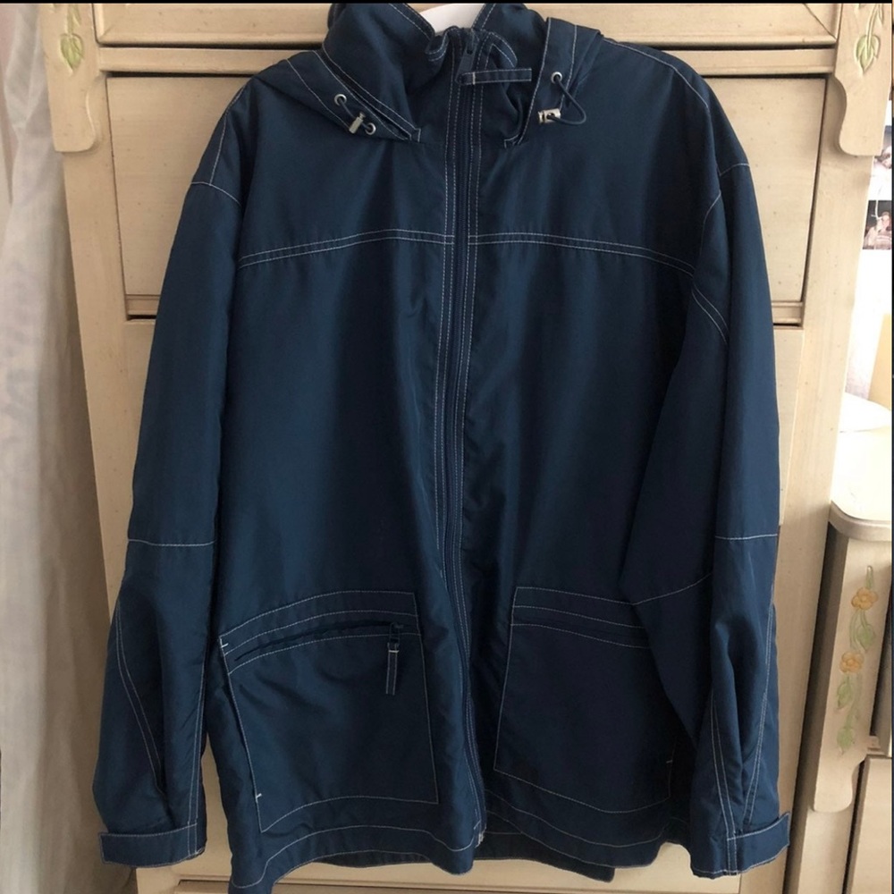 Vintage Eddie Bauer windbreaker jacket rain coat XL color navy